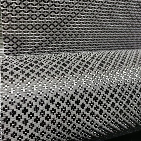 Rouleau de tissu hybride jacquard en fibre de carbone métallisé argent 250 g/m² pour yacht